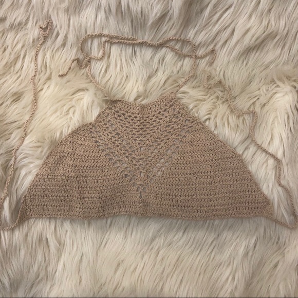 Boho Crochet Lace Bralette Knit Bra crop - Picture 5 of 6